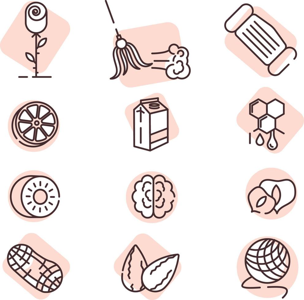 Food allergies, icon, vector on white background.