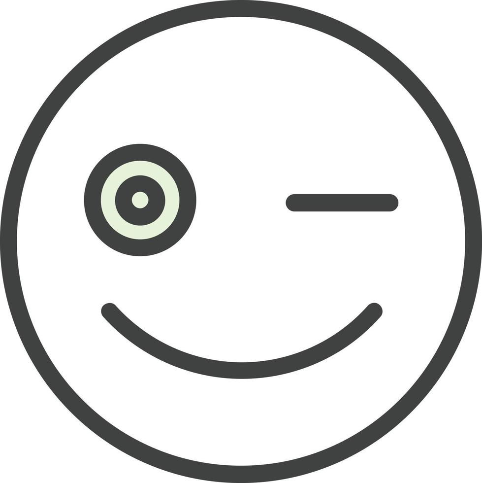 diseño de icono de vector de guiño de sonrisa
