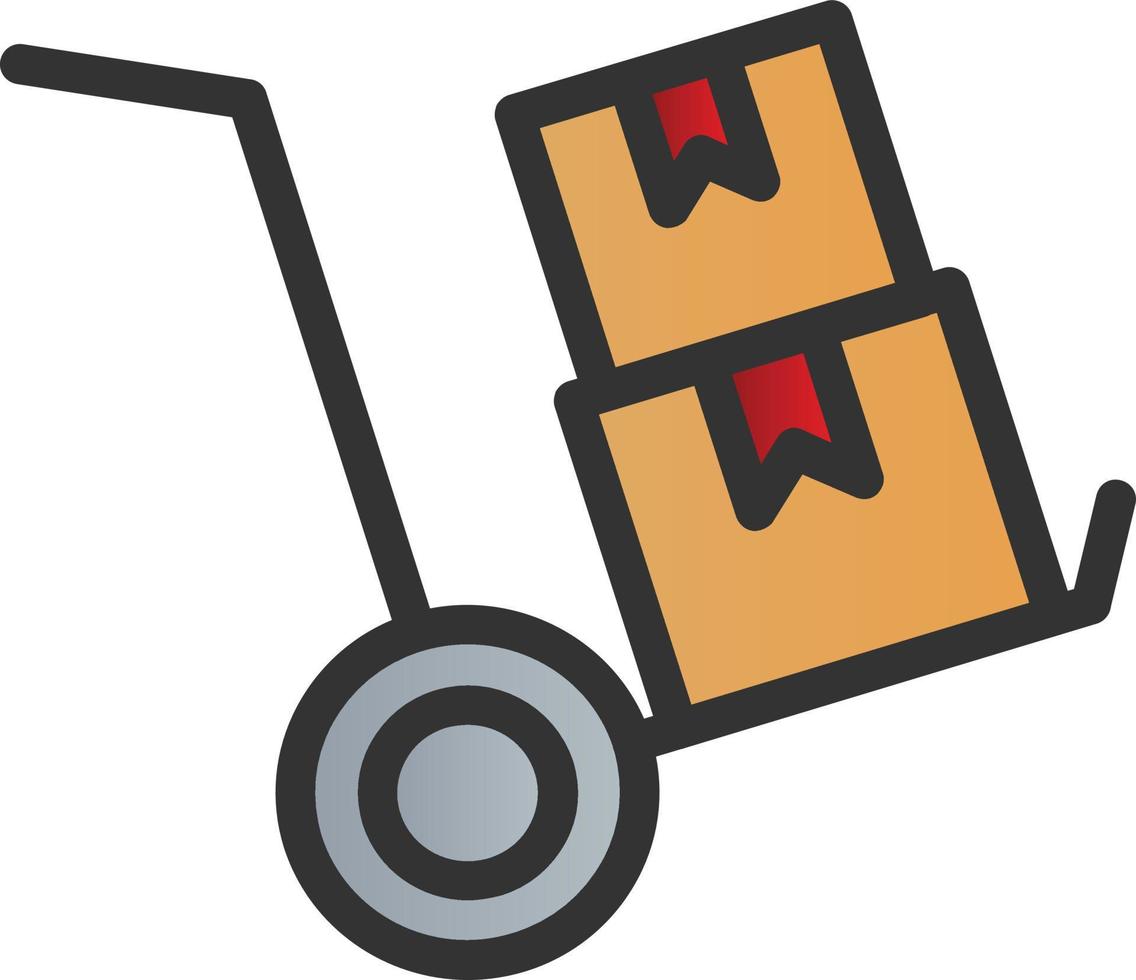 Dolly Flatbed Vector Icon Design