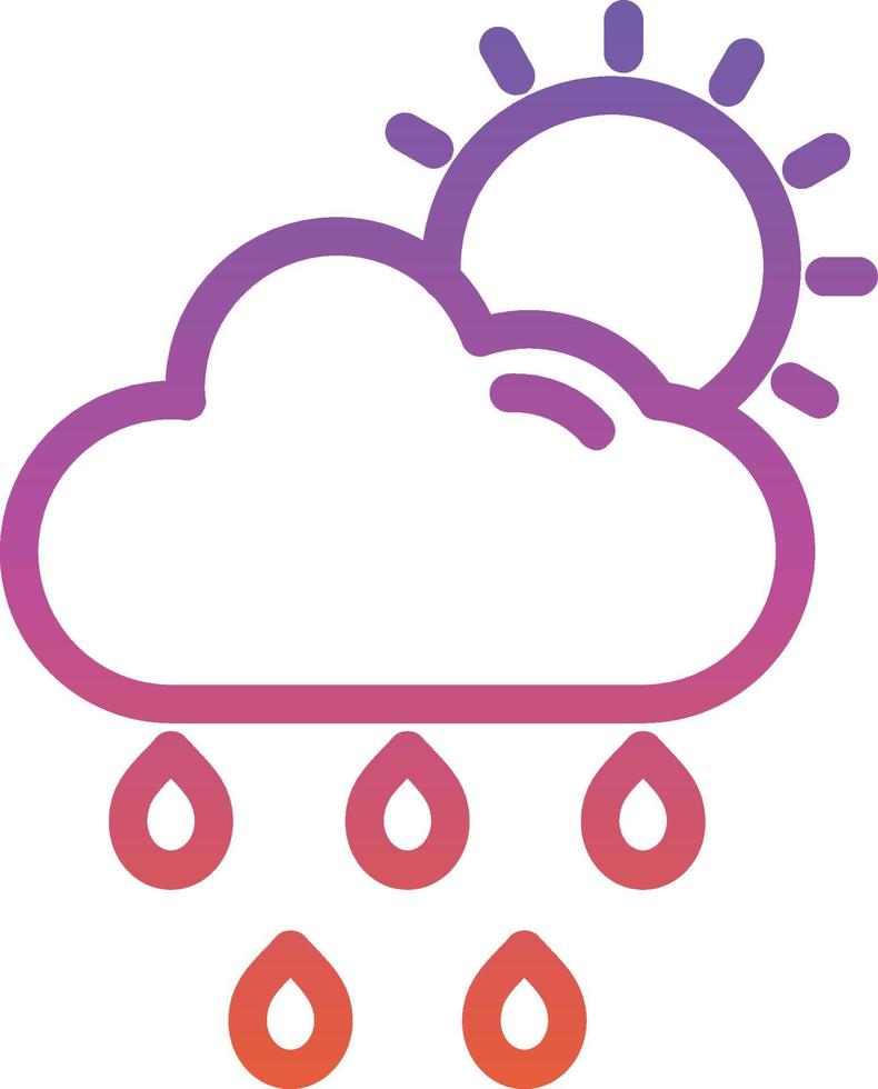 Cloud Sun Rain Vector Icon Design