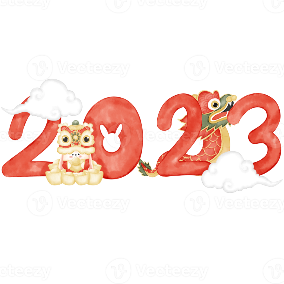 Rabbit Chinese New Year Watercolor Illustration png