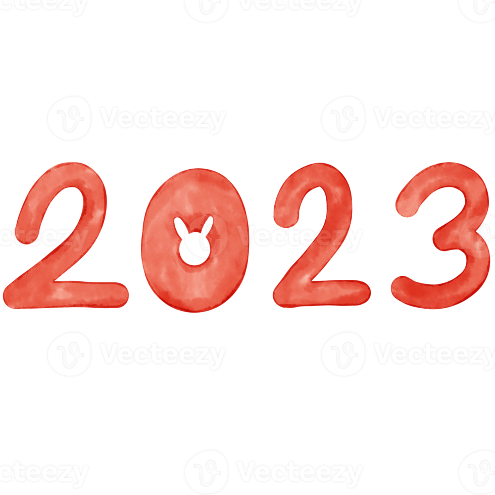 watercolor new year 2023 png