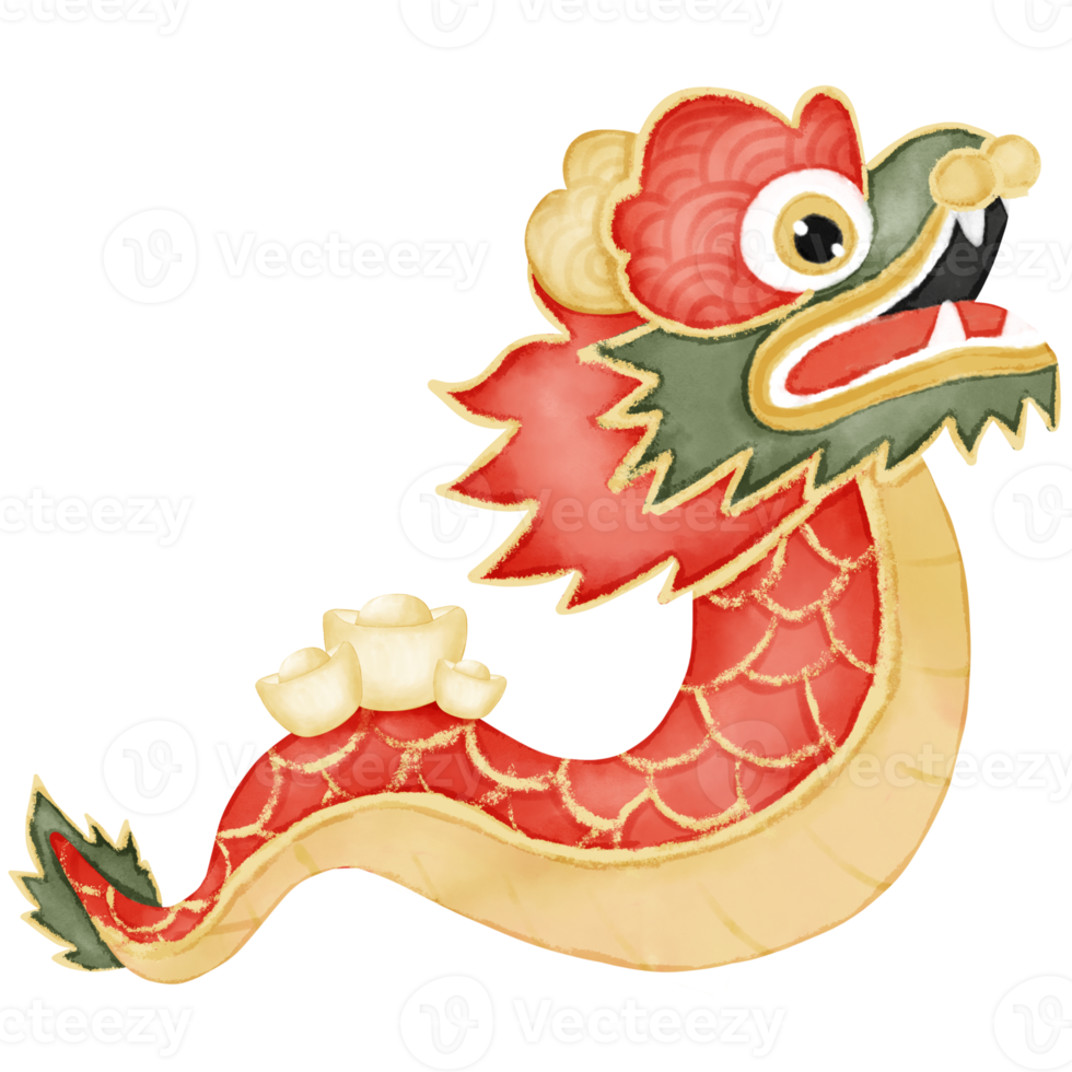 Chinese Dragon Watercolor illustration png