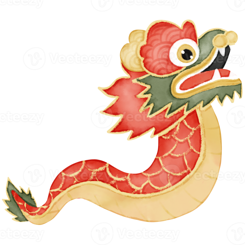 Chinese Dragon Watercolor illustration png