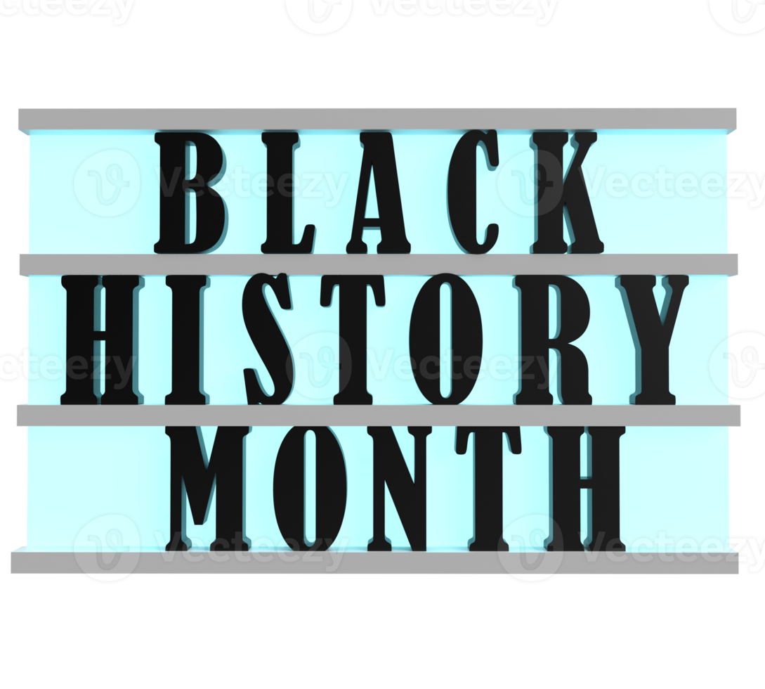 Black history month text font calligraphy symbol africa american february culture human right event black skin social country nation united state usa person independence awareness ethnicity.3d render png