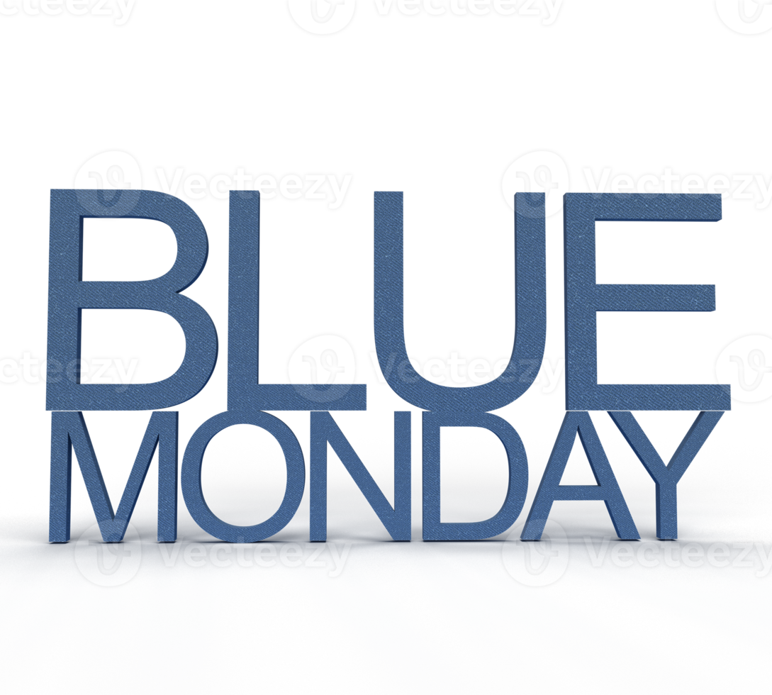 Blue monday font text calligraphy symbol decoration ornament business work job occupation season sad depress message unhappy gloomy january morning office company employee expression sad emotion png