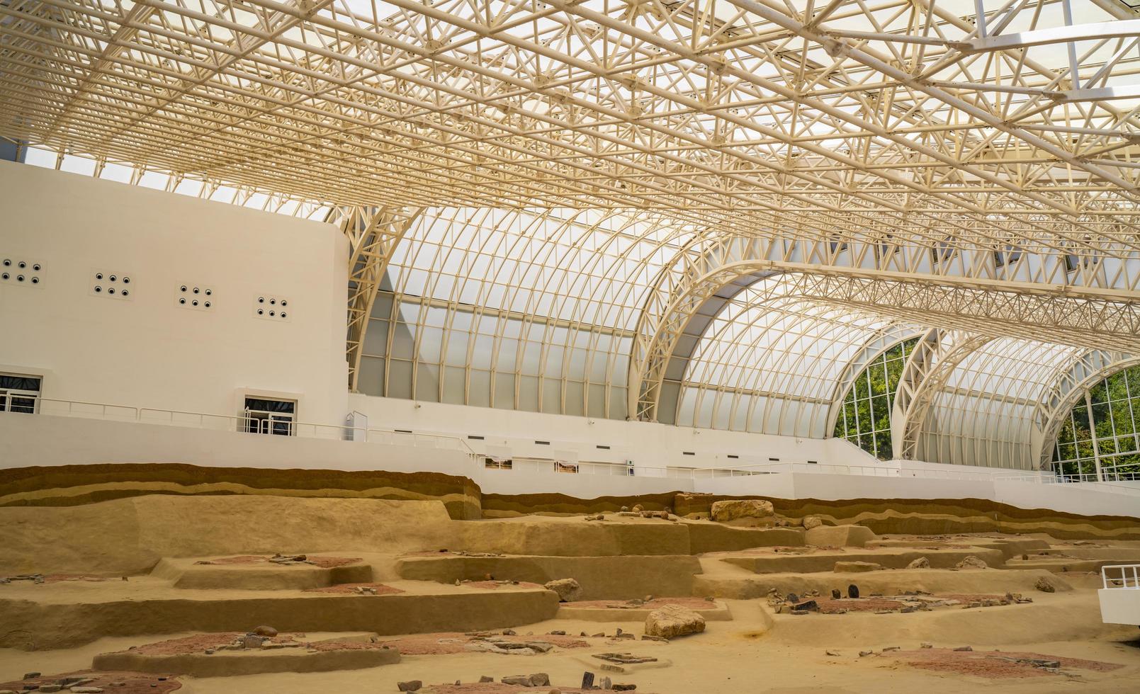 boljetin, serbia, 2021 - detalle del museo de lepenski vir en serbia. es un sitio arqueológico importante de la cultura mesolítica de las puertas de hierro de los balcanes. foto