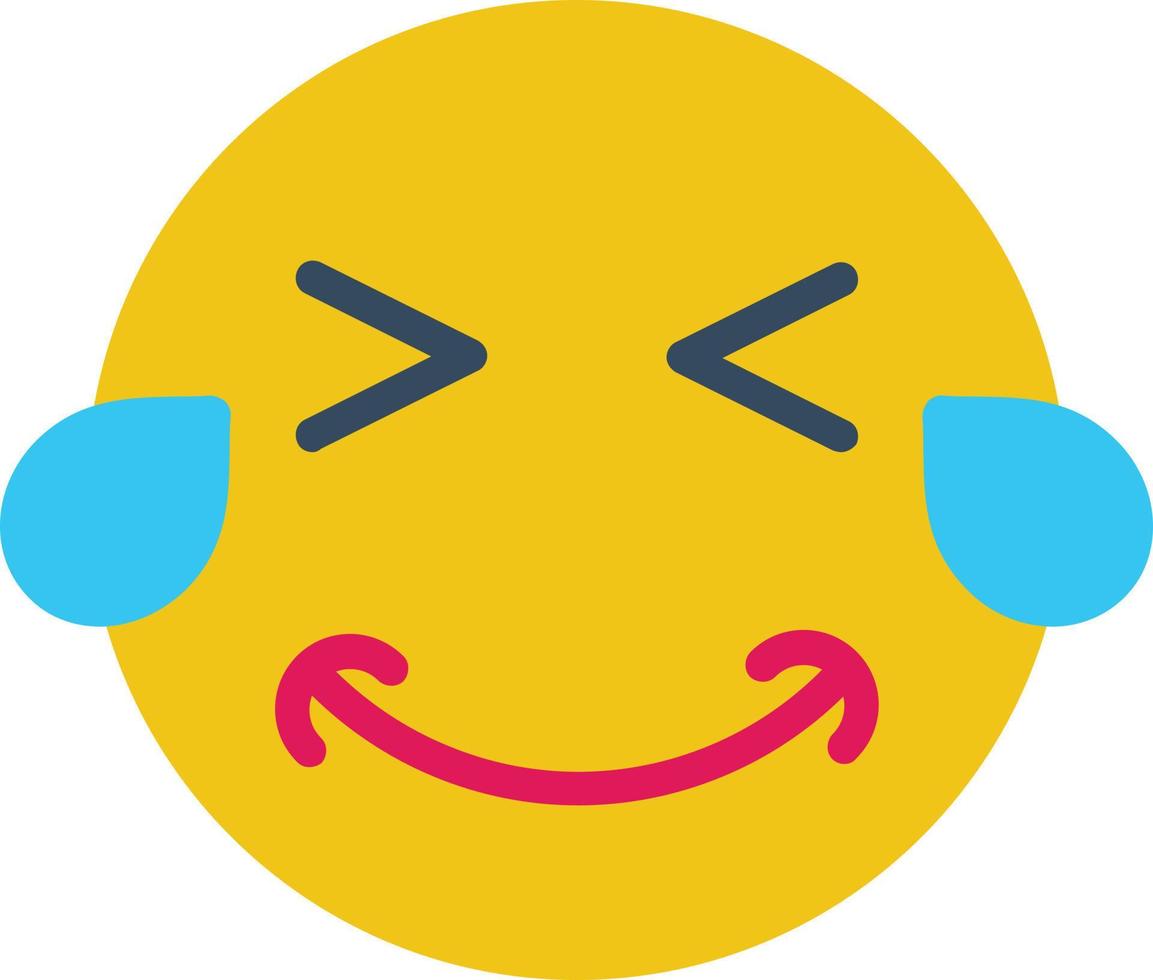 Grin Squint Tears Vector Icon Design