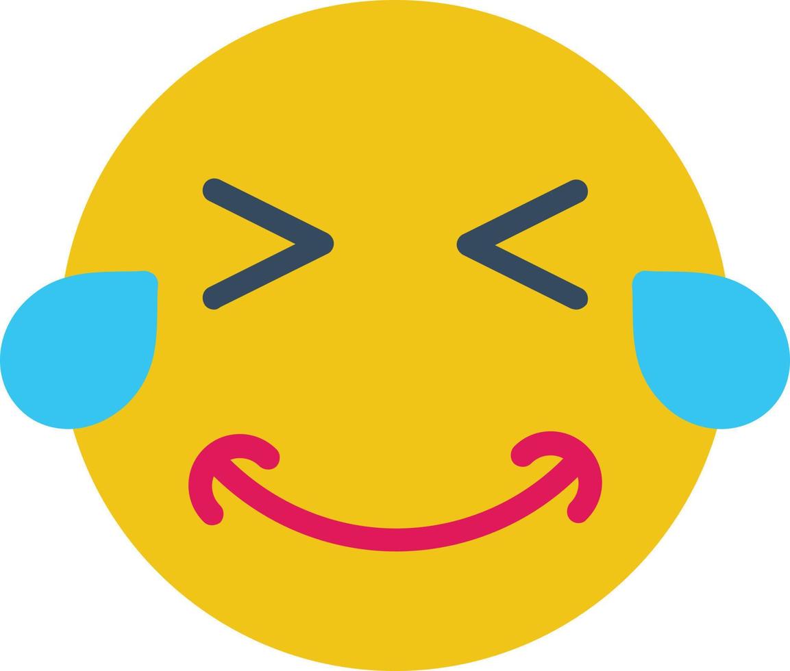 Grin Squint Tears Vector Icon Design