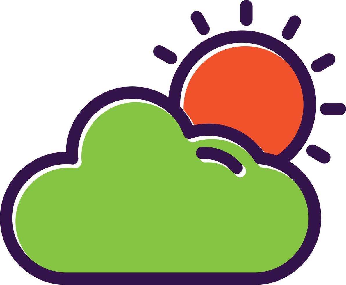 Cloud Sun Vector Icon Design