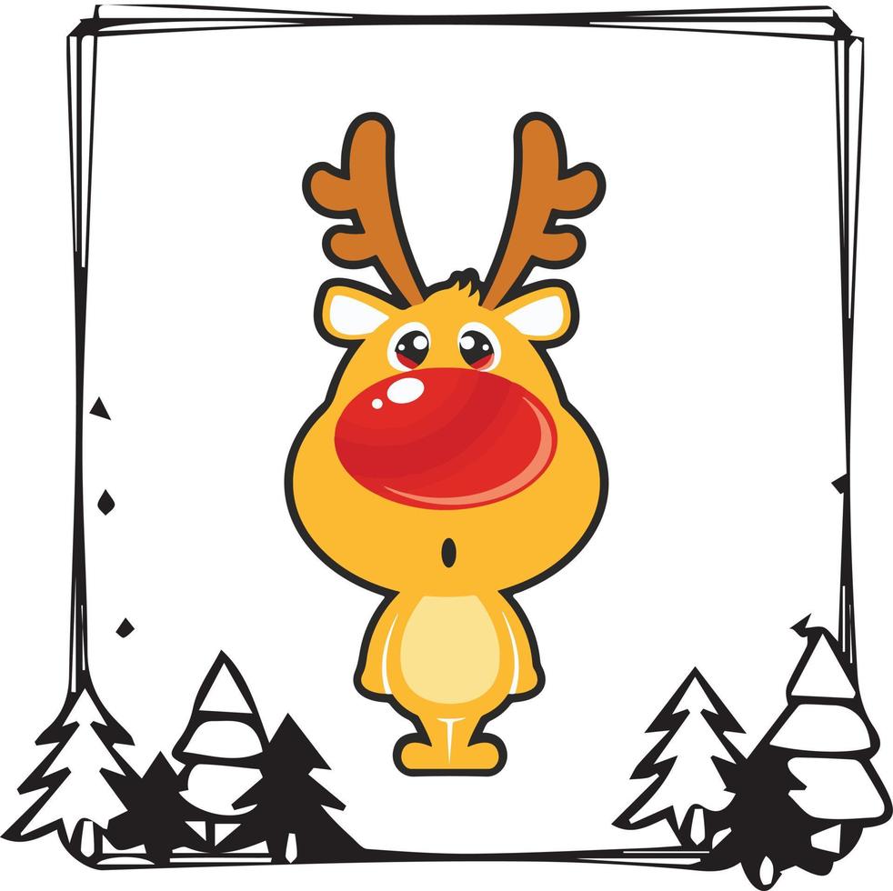 Reindeer that can be found inside of a black Christmas board , specific for the upcoming season vector