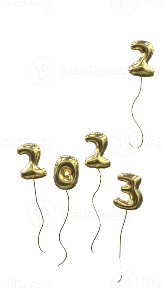 New Years Balloon 2022 fly away 2023 arrived all gold png