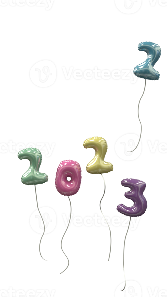 New Years Balloon 2022 fly away 2023 arrived pastel multi color png