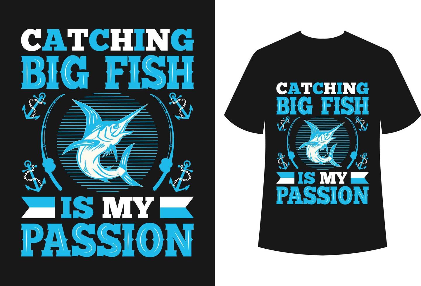 diseño de camiseta de pesca vector