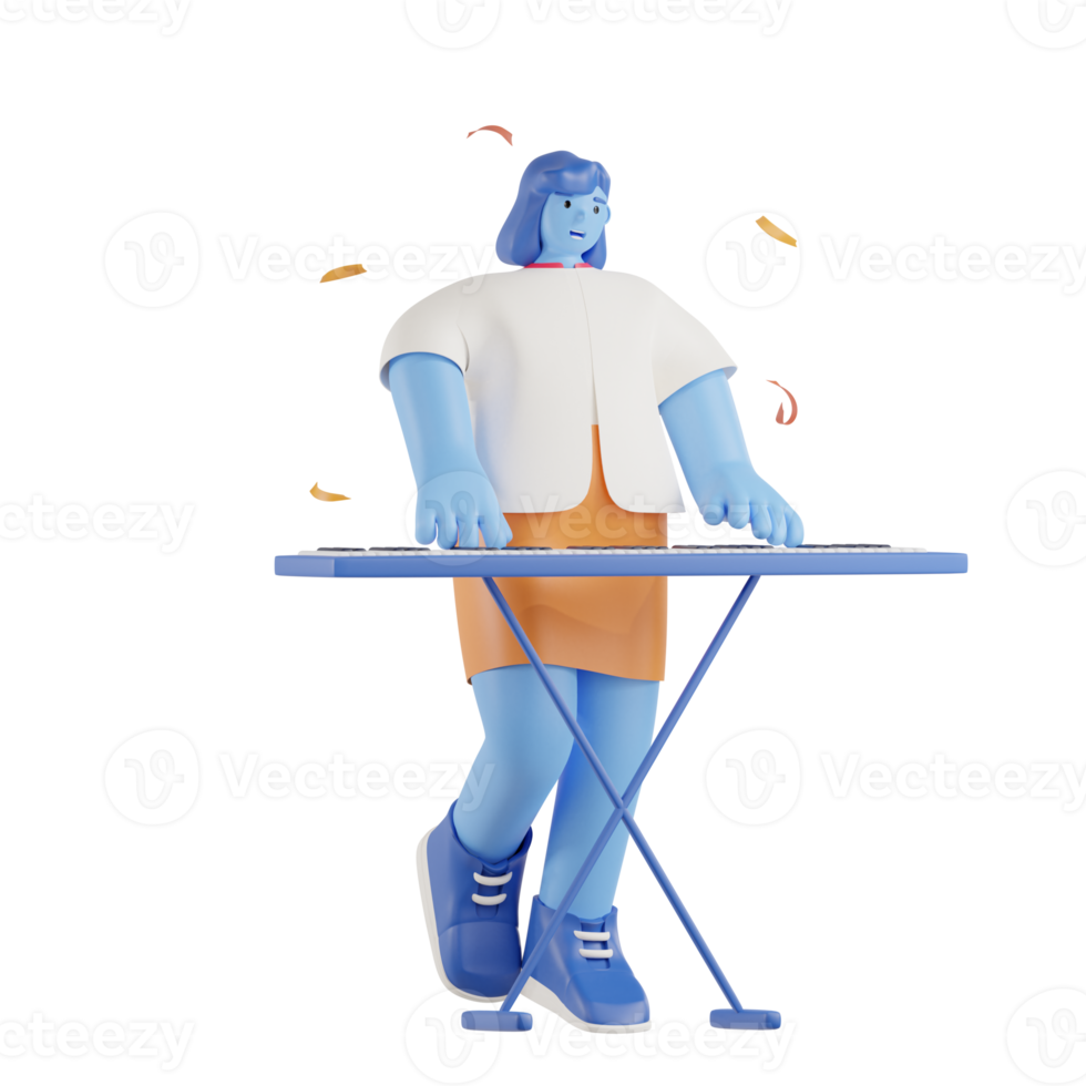 3d party people playing piano png
