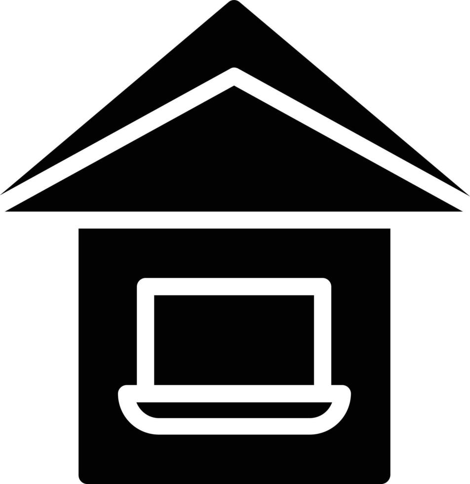 Laptop House Vector Icon Design