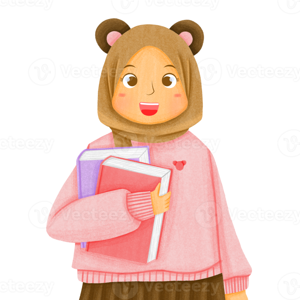 Cute Muslim Hijab Character png