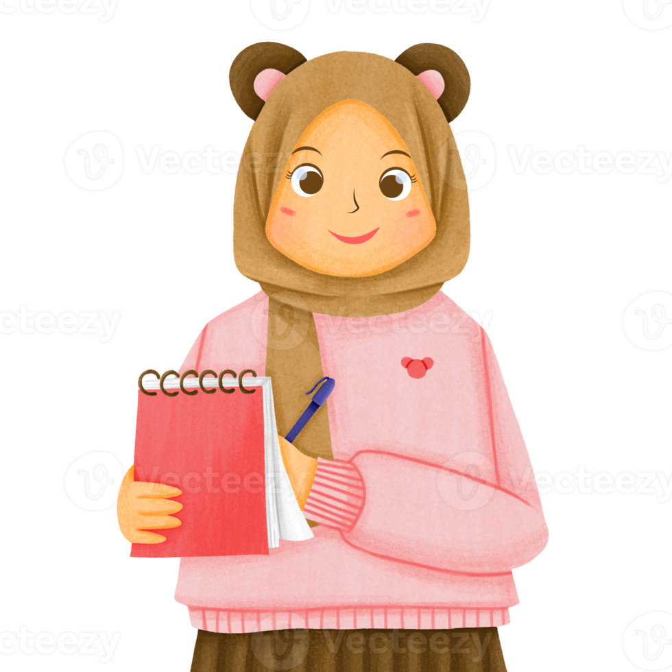 Cute Muslim Hijab Character png