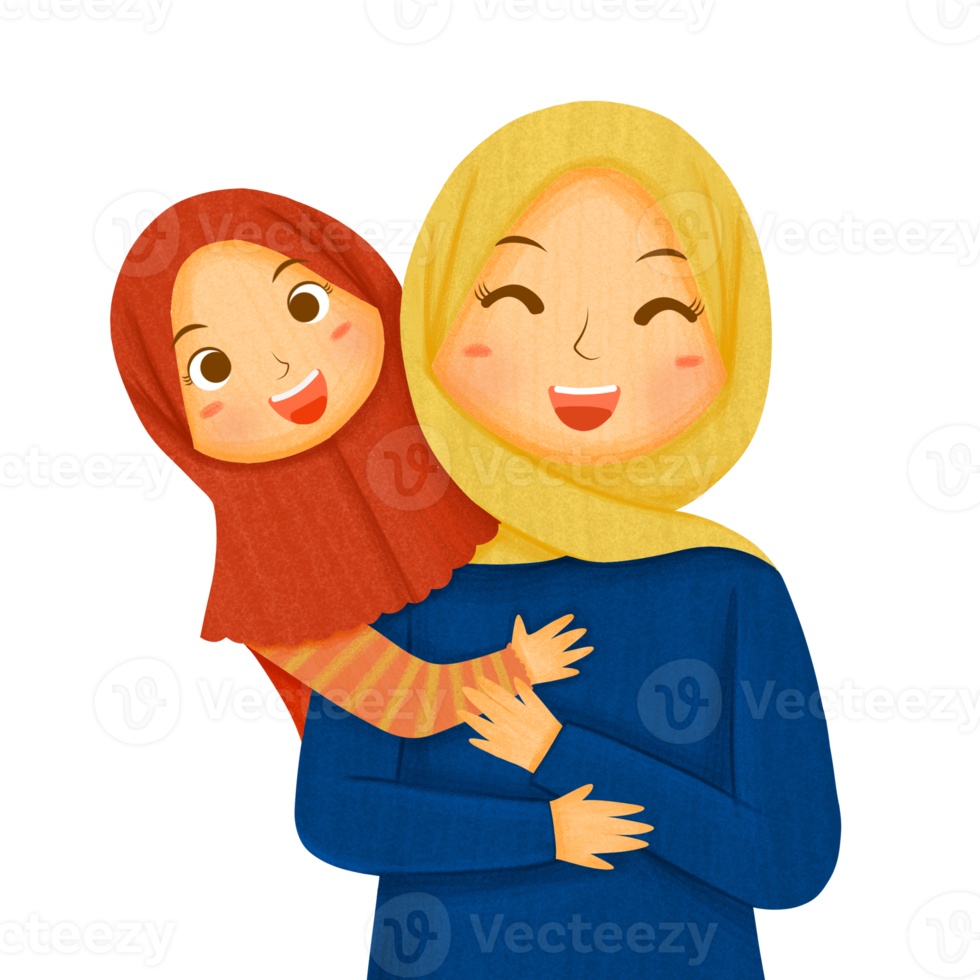 Muslim Mother and Daughter png