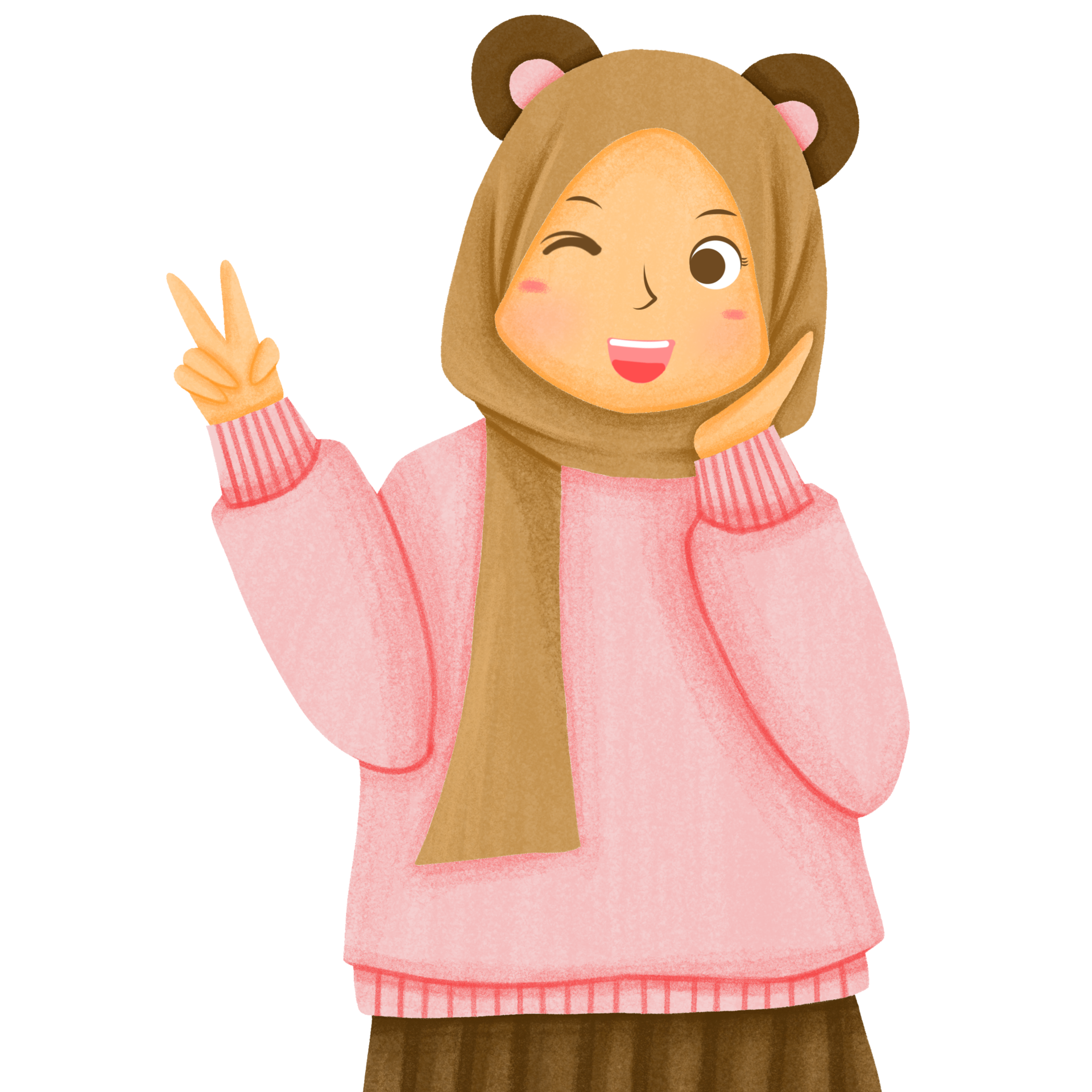 Cute Muslim Hijab Character 14972798 PNG