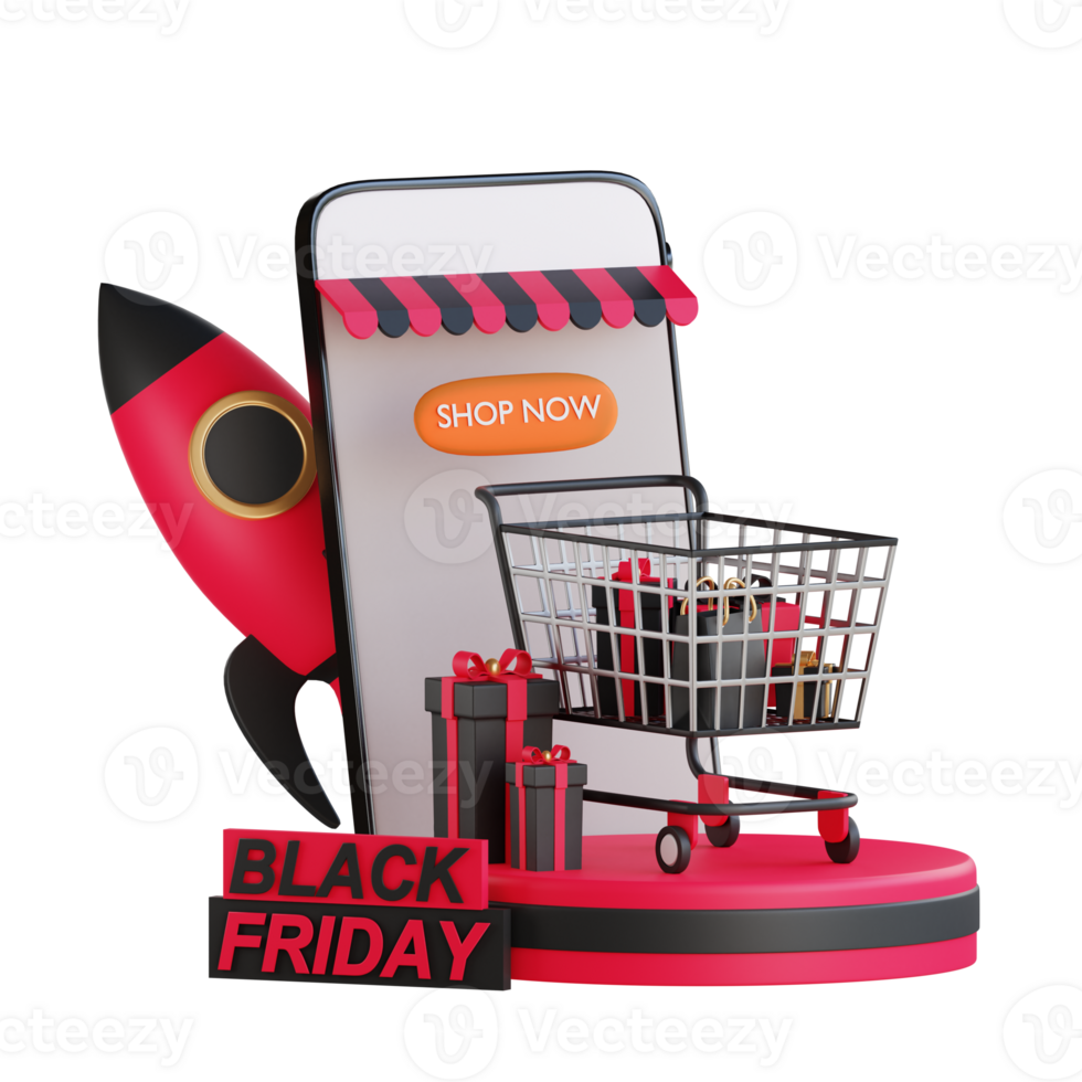 3D Black Friday Illustration png
