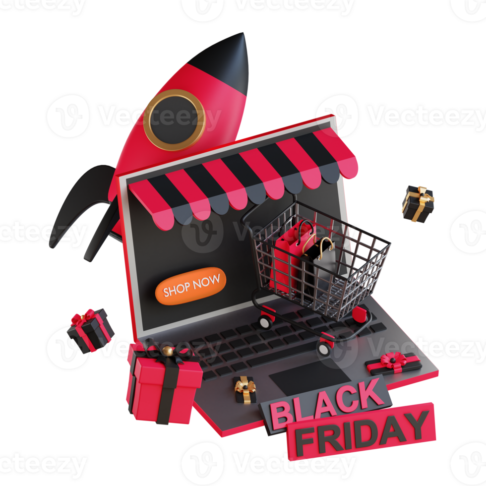 3D Black Friday Illustration png