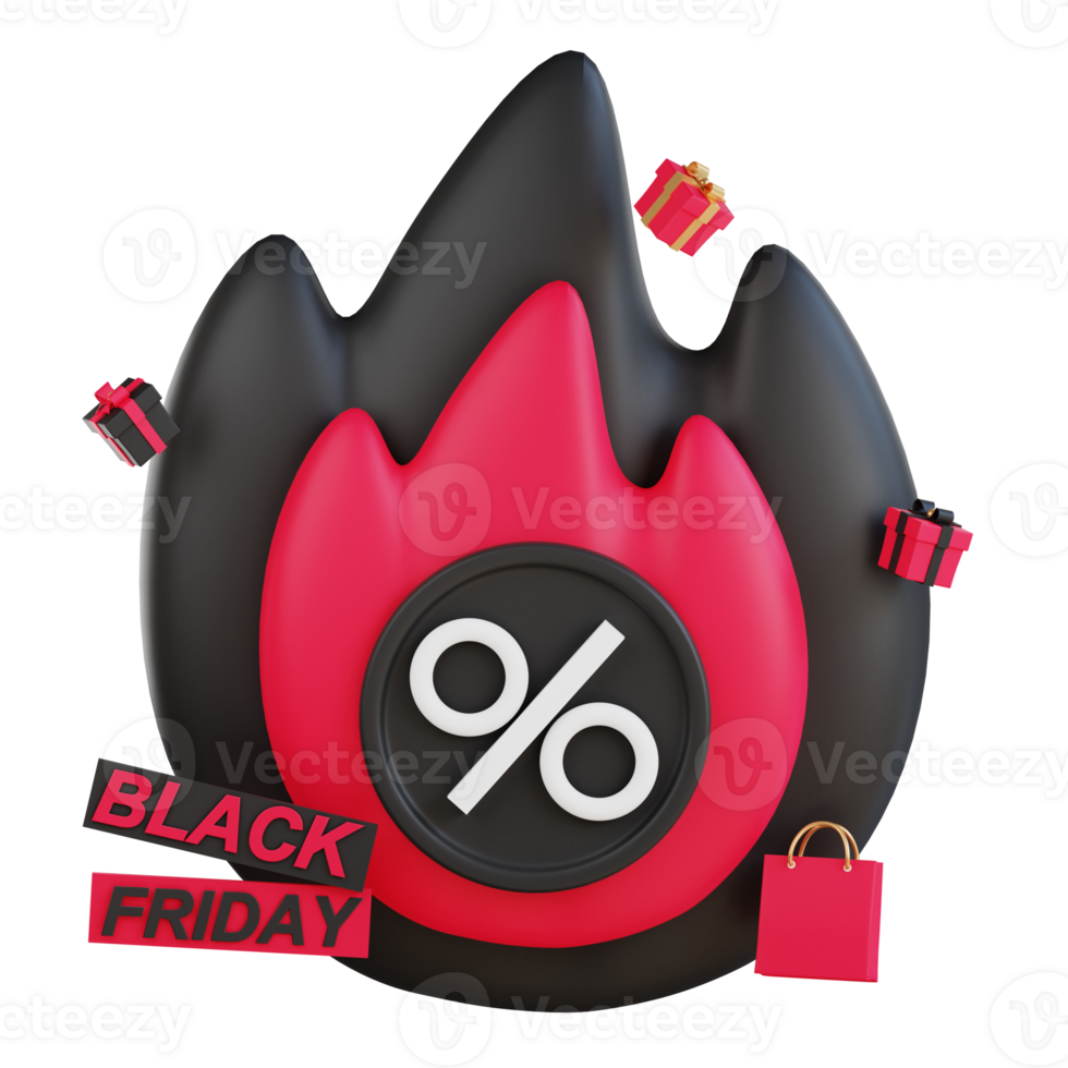 3D Black Friday Icon png