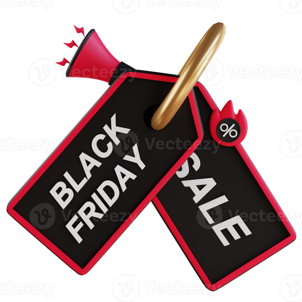 3D Black Friday Icon png