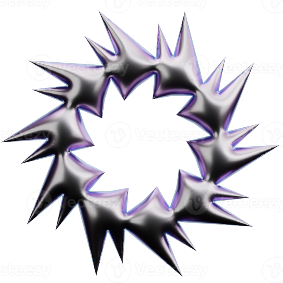 Abstract Star 3D Shape. Gradient Color. png