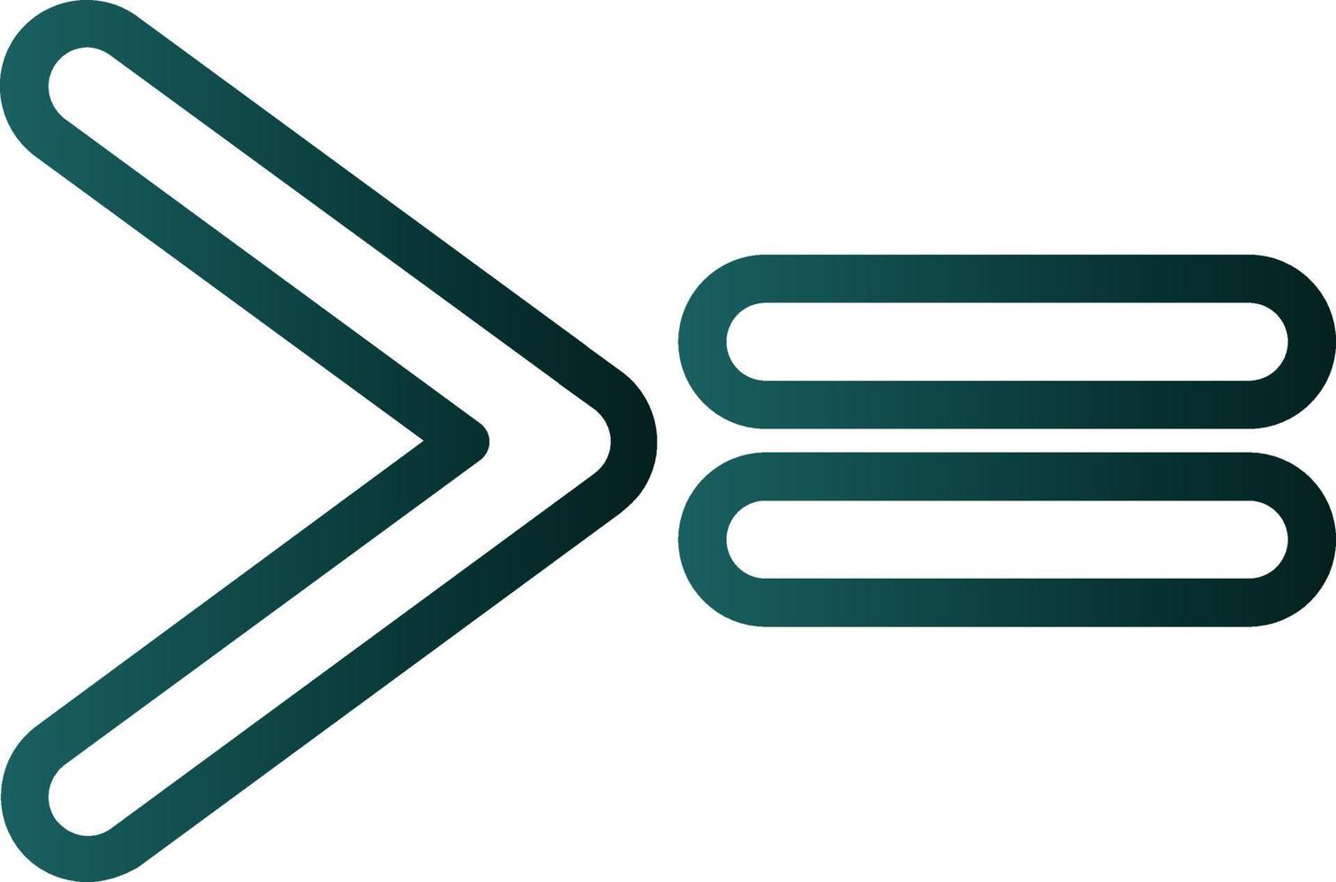 Greater Than Equal Vector Icon Design