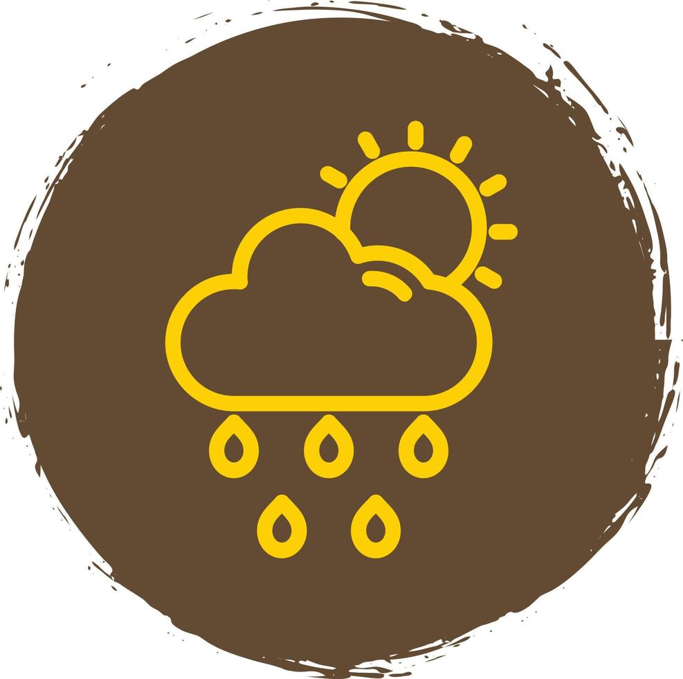 Cloud Sun Rain Vector Icon Design