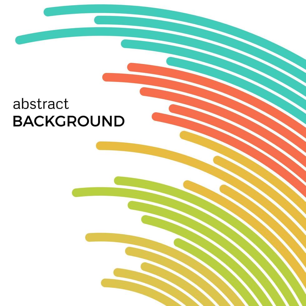 Abstract background with bright rainbow colorful lines. Colored circles with place for your text on a white background. vector