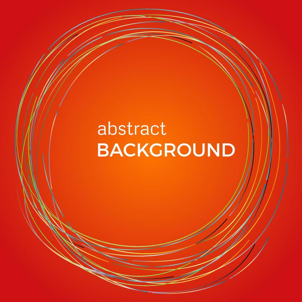 Beautiful light circles on a red background. Abstract flash light circles. Vector technology background.