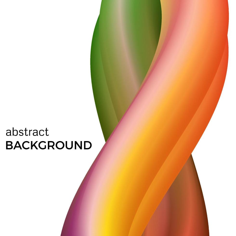 composición abstracta de color de las ondas de acuarela naranja y verde. vector de fondo colorido abstracto con forma dinámica doblada.