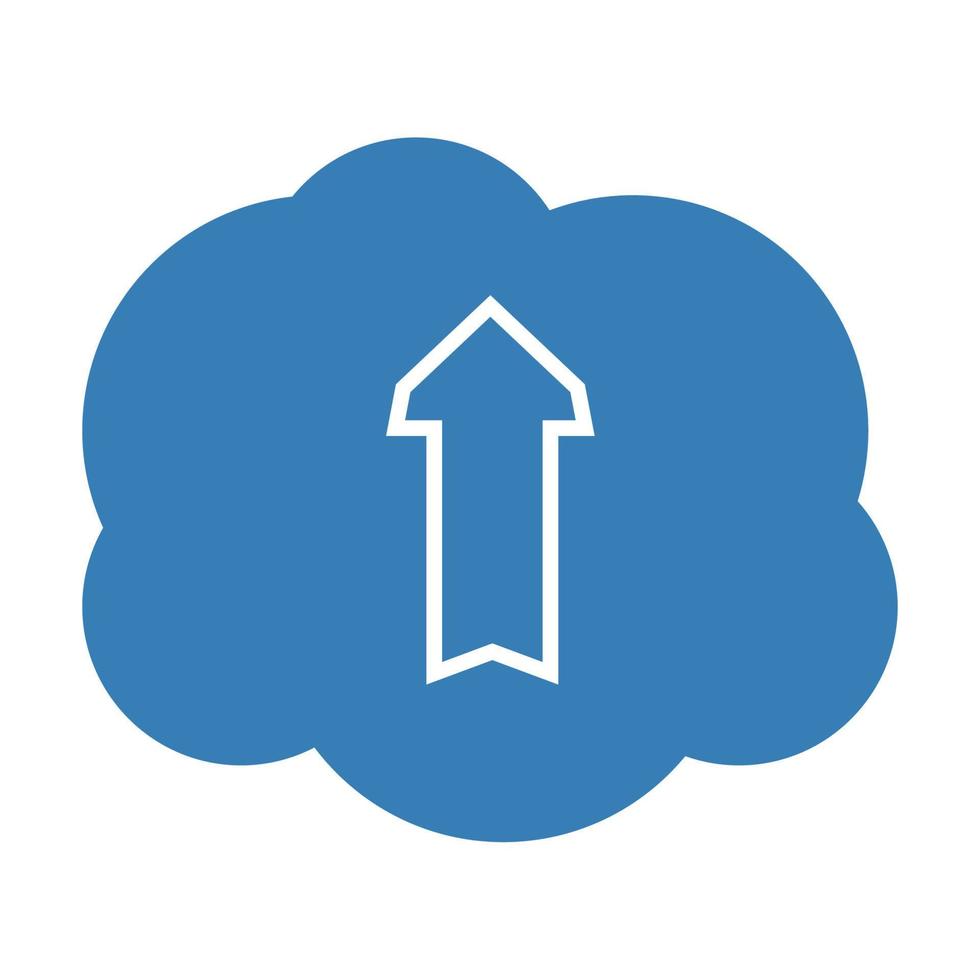 Upload cloud icon. Vector illustration.