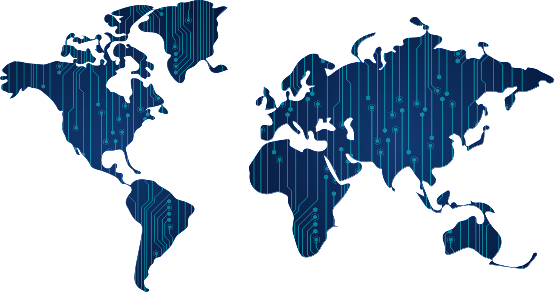 Modern Technology World Map Crop-out png