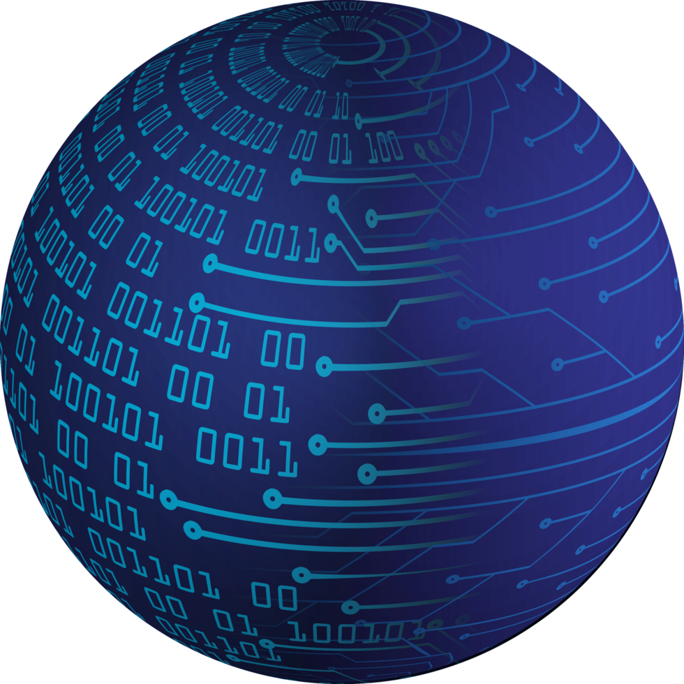 globe de données de technologie moderne png