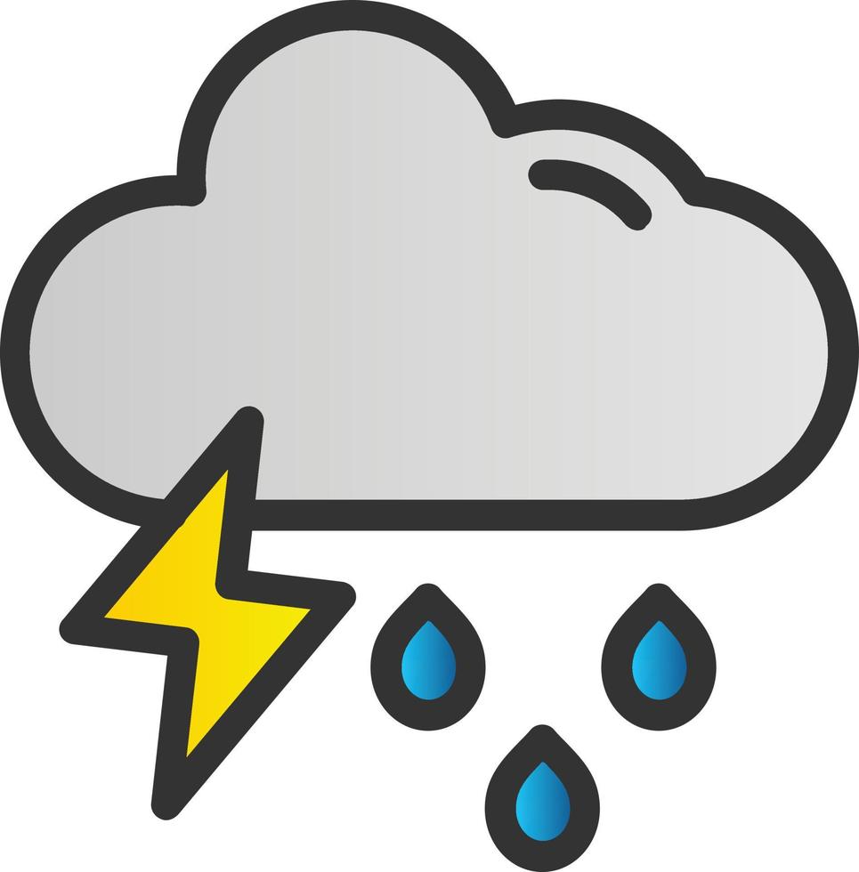 Cloud Showers Heavy Vector Icon Design