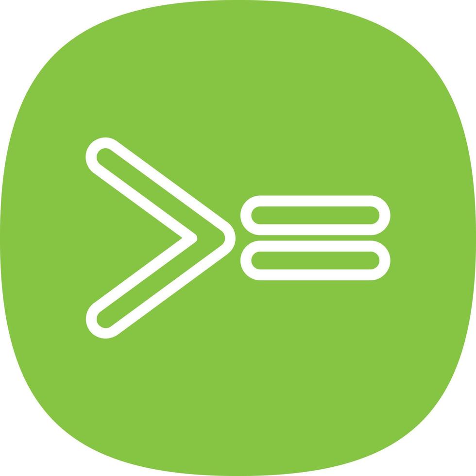 Greater Than Equal Vector Icon Design