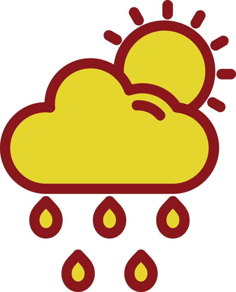 diseño de icono de vector de lluvia de sol de nube