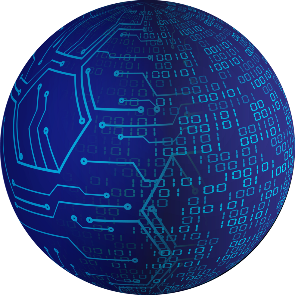 globe de données de technologie moderne png