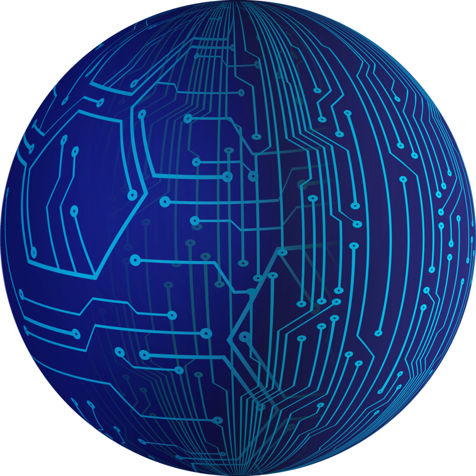 globe de données de technologie moderne png