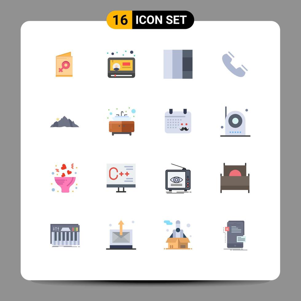 16 Creative Icons Modern Signs and Symbols of nature hill grid ring phone Editable Pack of Creative Vector Design Elements
