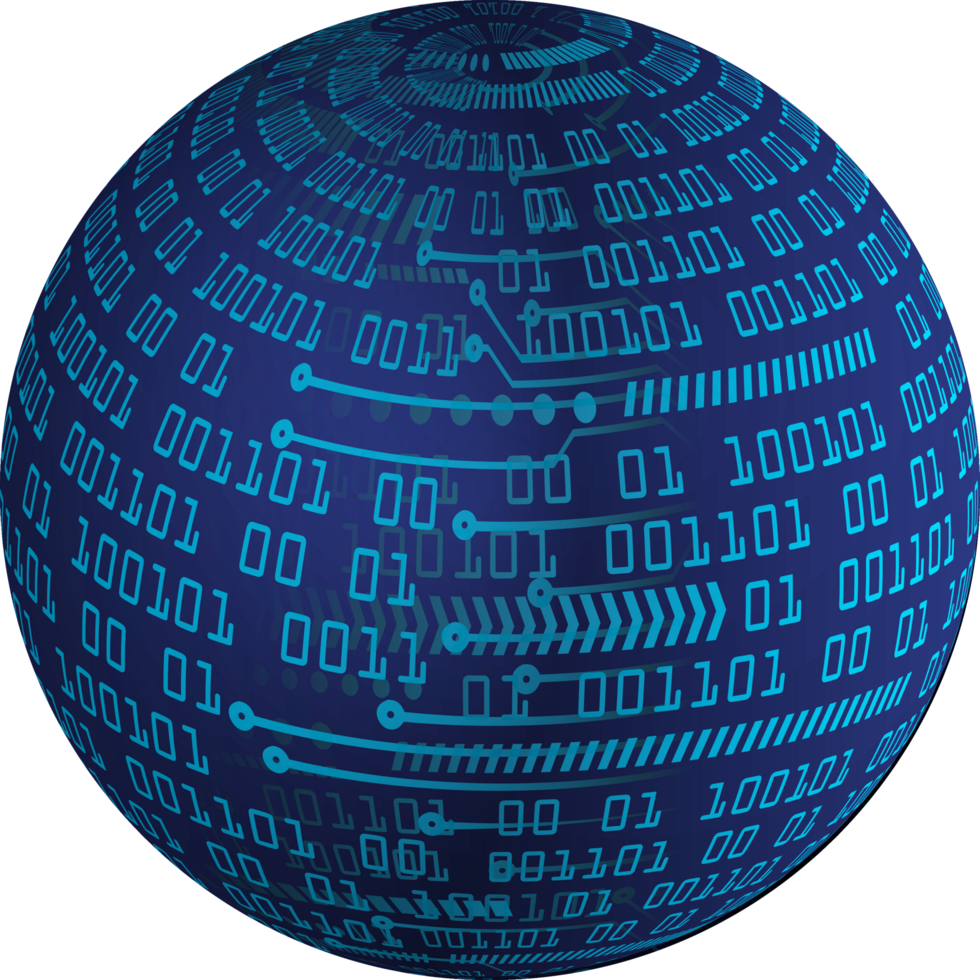 globe de données de technologie moderne png