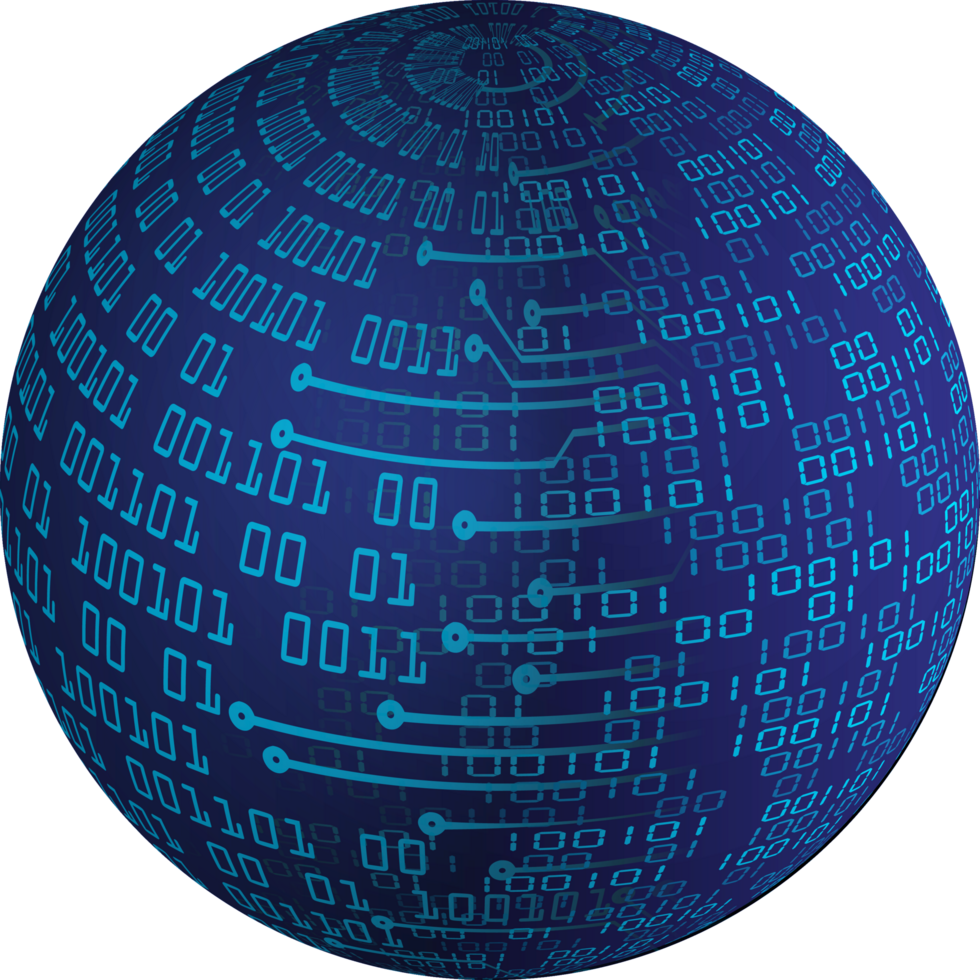 globe de données de technologie moderne png