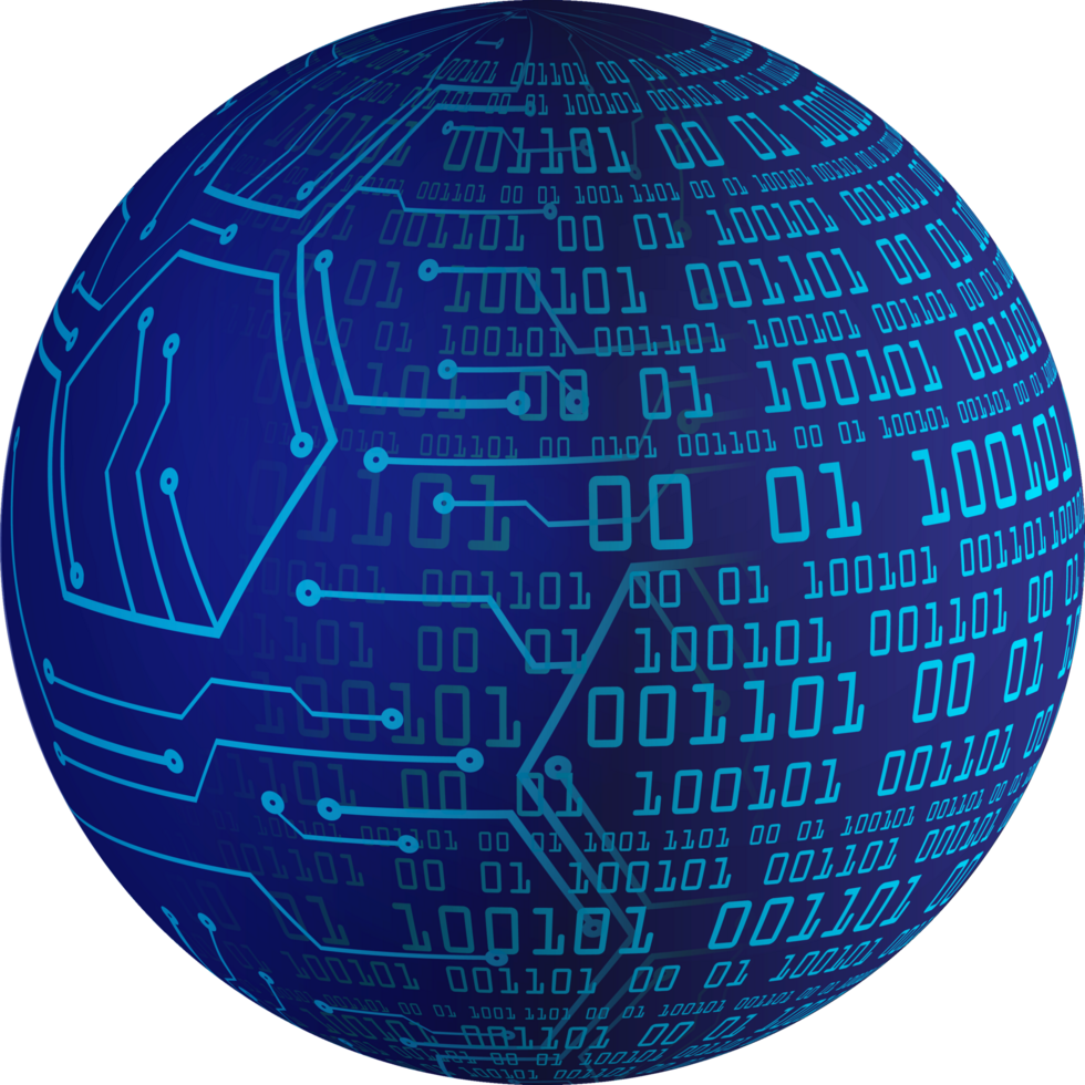 globe de données de technologie moderne png