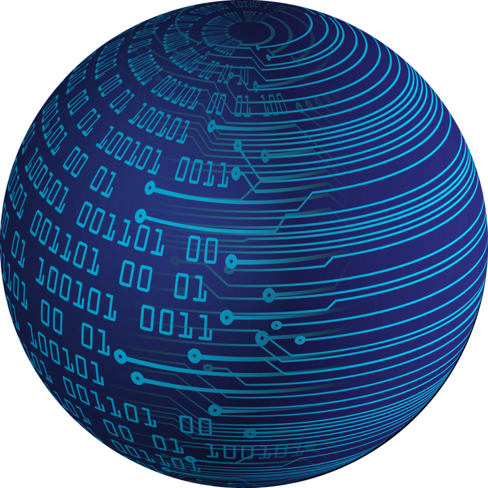 globe de données de technologie moderne png