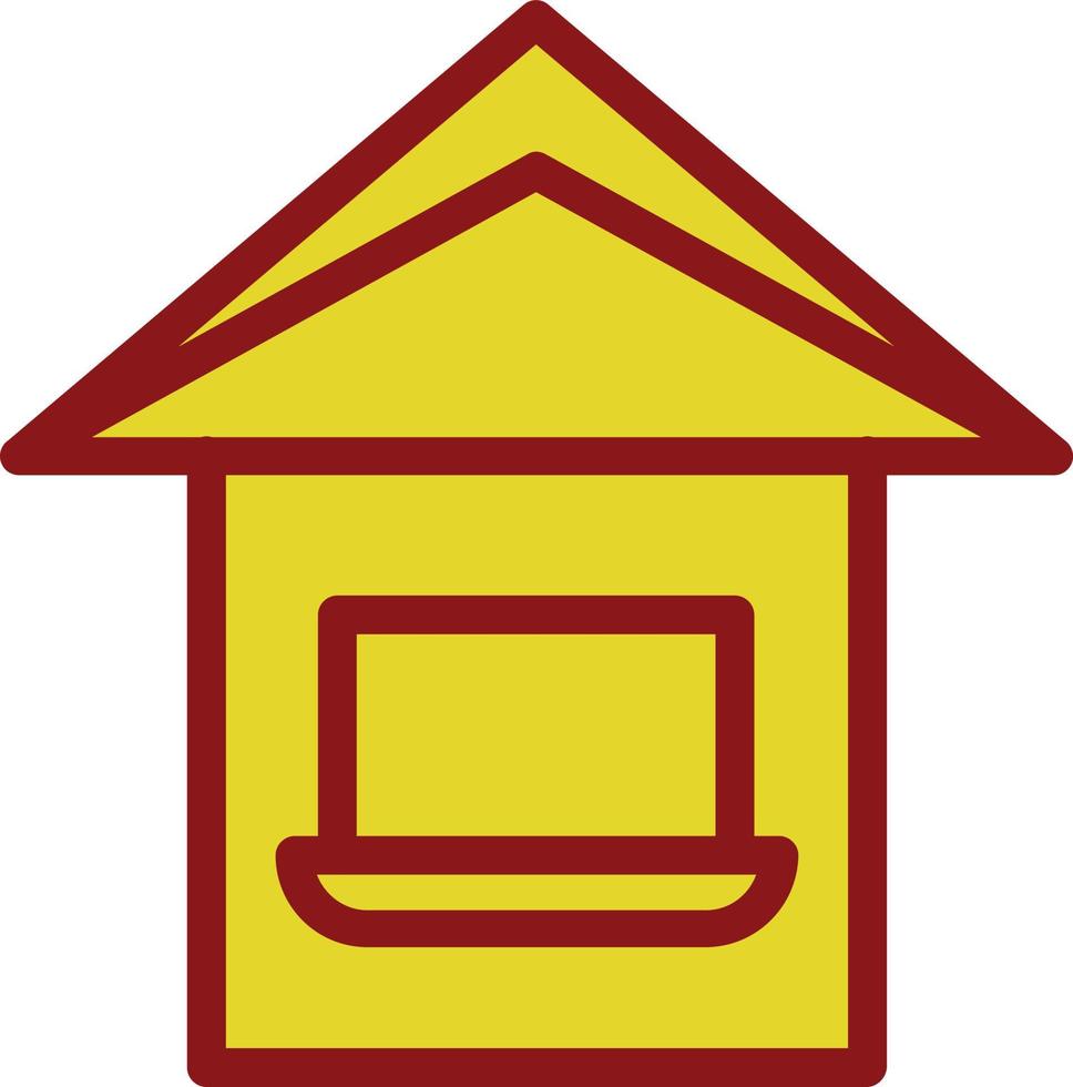 Laptop House Vector Icon Design