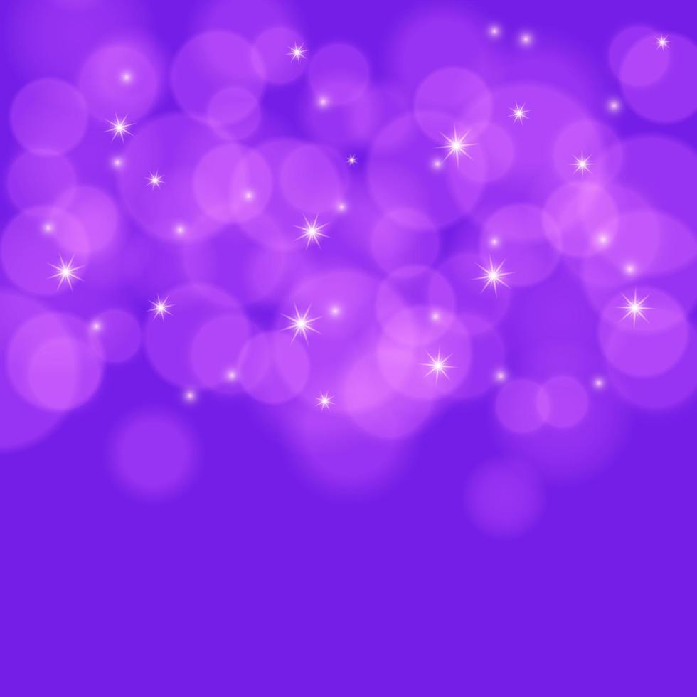 Colorful background with bokeh lights, stars and lens flare. Vector illustration.