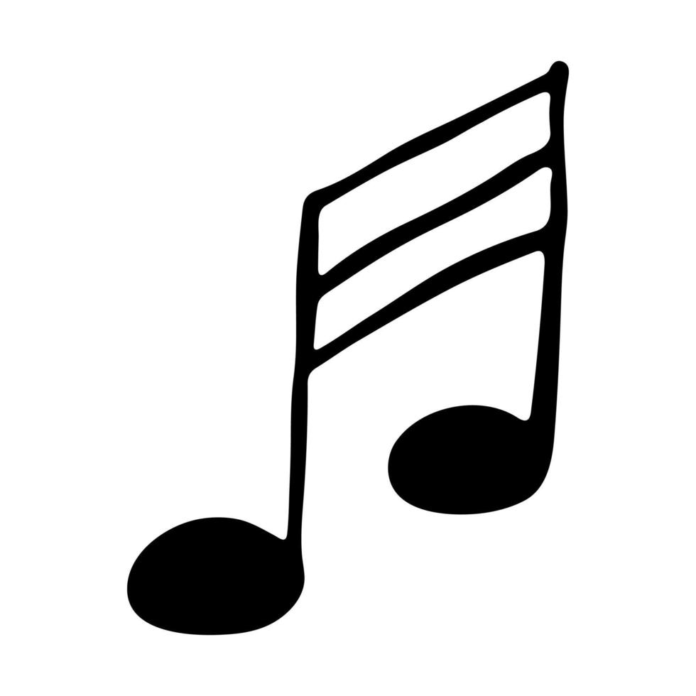 garabato de nota musical. símbolo musical dibujado a mano. elemento único para impresión, web, diseño, decoración, logotipo vector